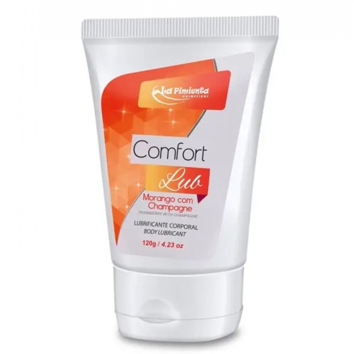 Lubrificante Comfort Lub Beijável à Base De água 120g La Pimienta – MORANGO COM CHAMPANHE