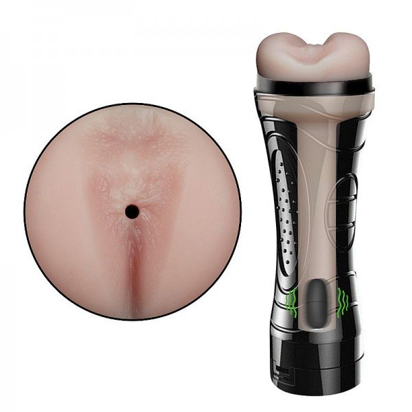 Masturbador Ânus em Cyberskin com Vibrador - Formato de Lanterna - SI Masturbador Ânus em Cyberskin com Vibrador - Formato de Lanterna - SI