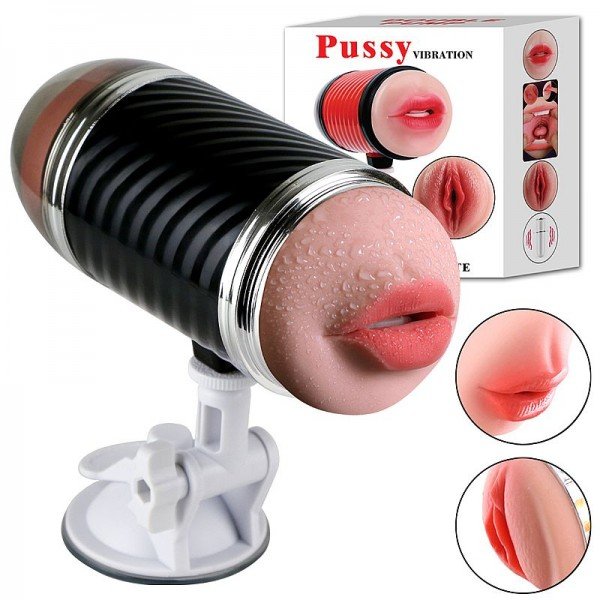 Masturbador Boca e Vagina com Ventosa Masturbador Boca e Vagina com Ventosa