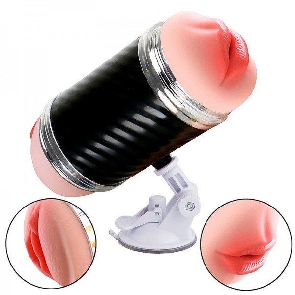 Masturbador Boca e Vagina com Ventosa Masturbador Boca e Vagina com Ventosa