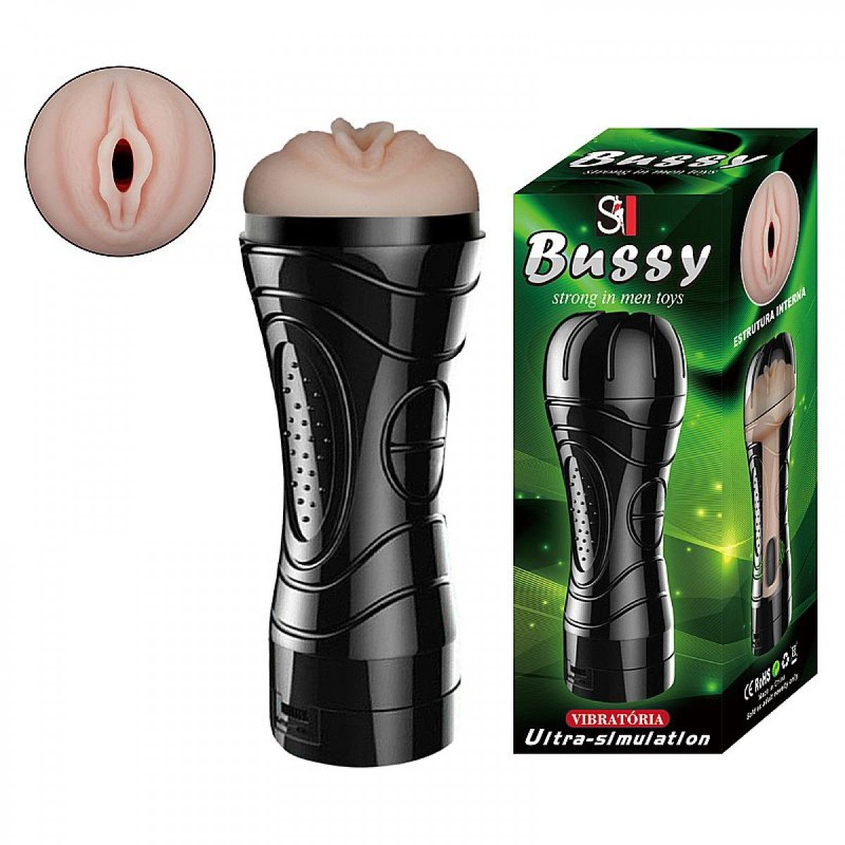 Masturbador Vagina em Cyberskin com Vibrador - Mini Lanterna 20 cm - SI Masturbador Vagina em Cyberskin com Vibrador - Mini Lanterna 20 cm - SI
