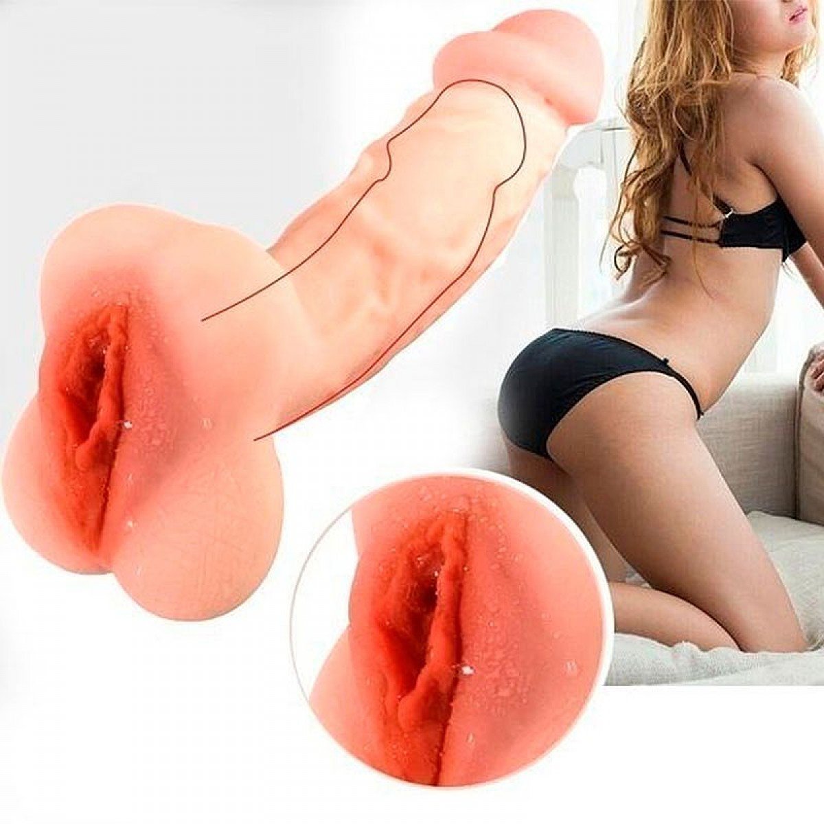 Masturbador Masculino Cyberskin em Pênis e Vagina - SI Masturbador Masculino Cyberskin em Pênis e Vagina - SI
