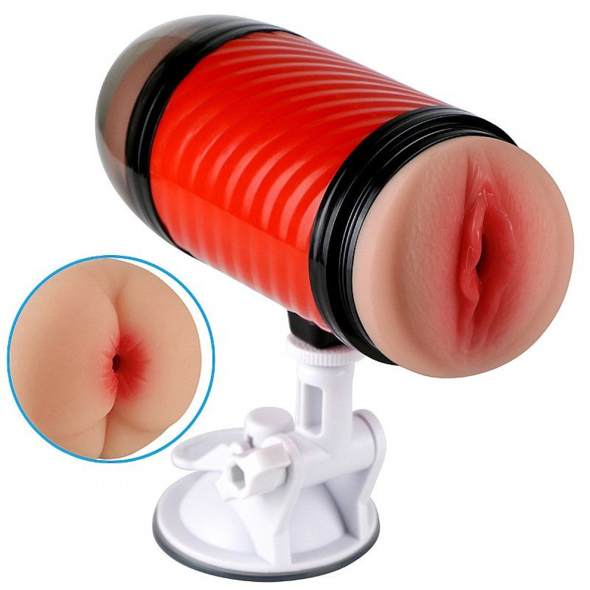 Masturbador Vagina e Anûs com Ventosa - Preta - Chamas do Prazer Sex Shop Masturbador Vagina e Anûs com Ventosa - Preta - Chamas do Prazer Sex Shop
