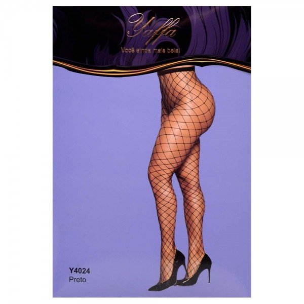 Meia Calça Padrão Arrastão Fina Sensual Yaffa - Preta Meia Calça Padrão Arrastão Fina Sensual Yaffa - Preta
