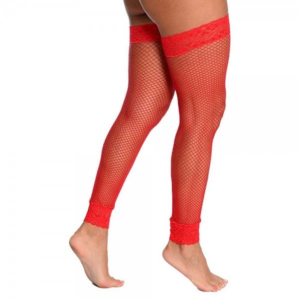 Meia Legging Arrastão Perrutextil Vermelha Meia Legging Arrastão Perrutextil Vermelha