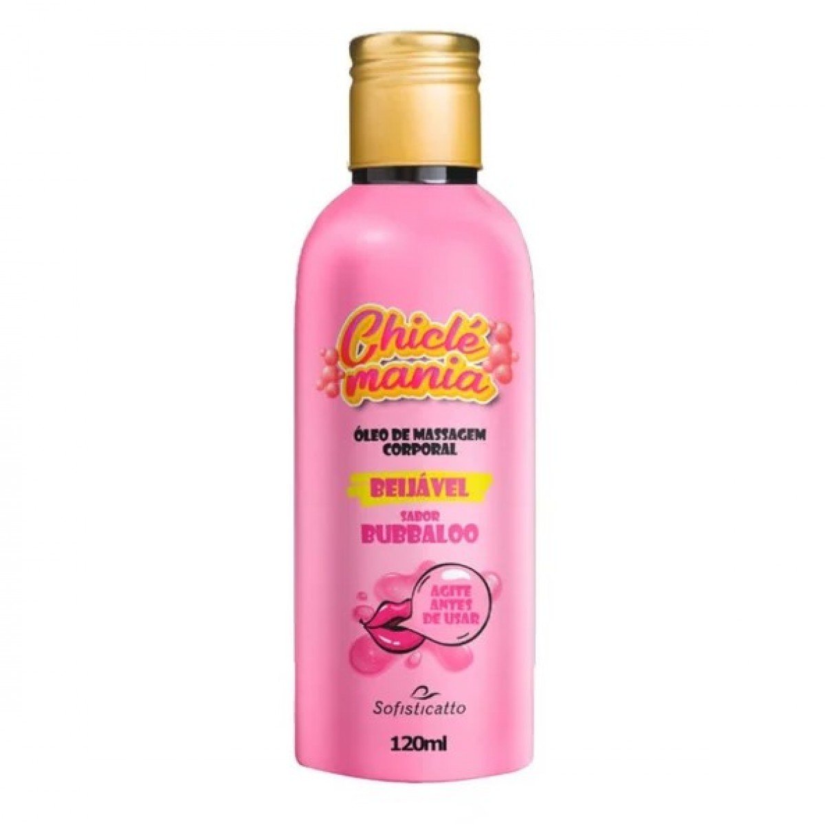 Óleo De Massagem Corporal Beijável 120Ml - Chiclé Mania - Sofisticatto Óleo De Massagem Corporal Beijável 120Ml - Chiclé Mania - Sofisticatto