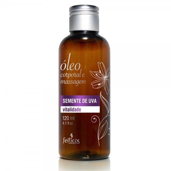ÓLEO DE MASSAGEM CORPORAL 120ML FEITIÇOS AROMATICOS - SEMENTE DE UVA