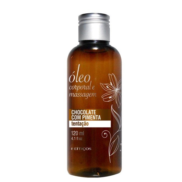 ÓLEO DE MASSAGEM CORPORAL 120ML FEITIÇOS - CHOCOLATE C/ PIMENTA ÓLEO DE MASSAGEM CORPORAL 120ML FEITIÇOS - CHOCOLATE C/ PIMENTA