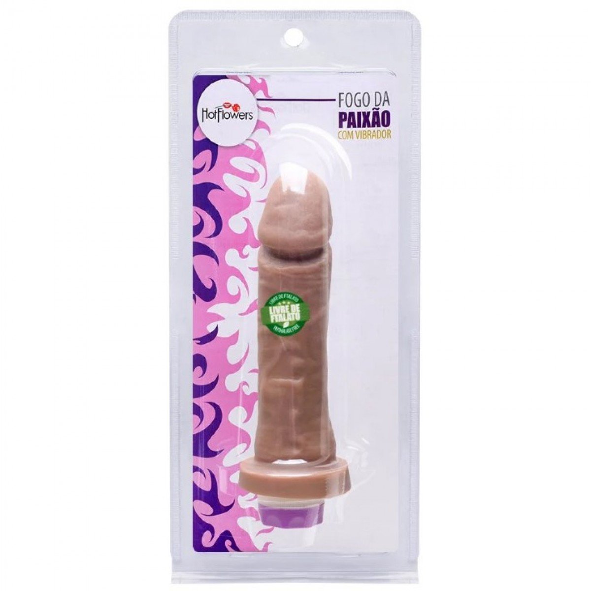 Protese Com Vibro Fogo Da Paixão 15,5 X 4,5Cm Hot Flowers Protese Com Vibro Fogo Da Paixão 15,5 X 4,5Cm Hot Flowers