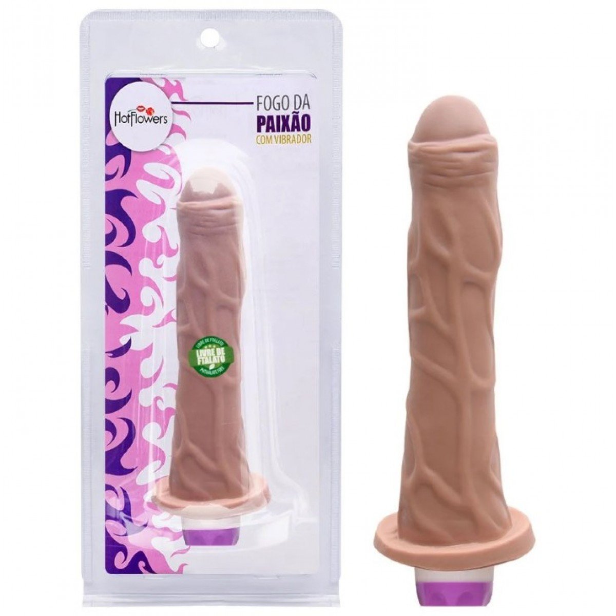 Protese Com Vibro Fogo Da Paixão 18,5 X 4,5 Hot Flowers Protese Com Vibro Fogo Da Paixão 18,5 X 4,5 Hot Flowers