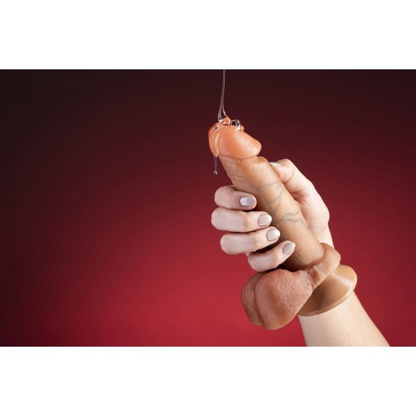 Pênis Real Dick Ultra Realístico Com Escroto e Ventosa 15,3 X 3,8 CM Pênis Real Dick Ultra Realístico Com Escroto e Ventosa 15,3 X 3,8 CM