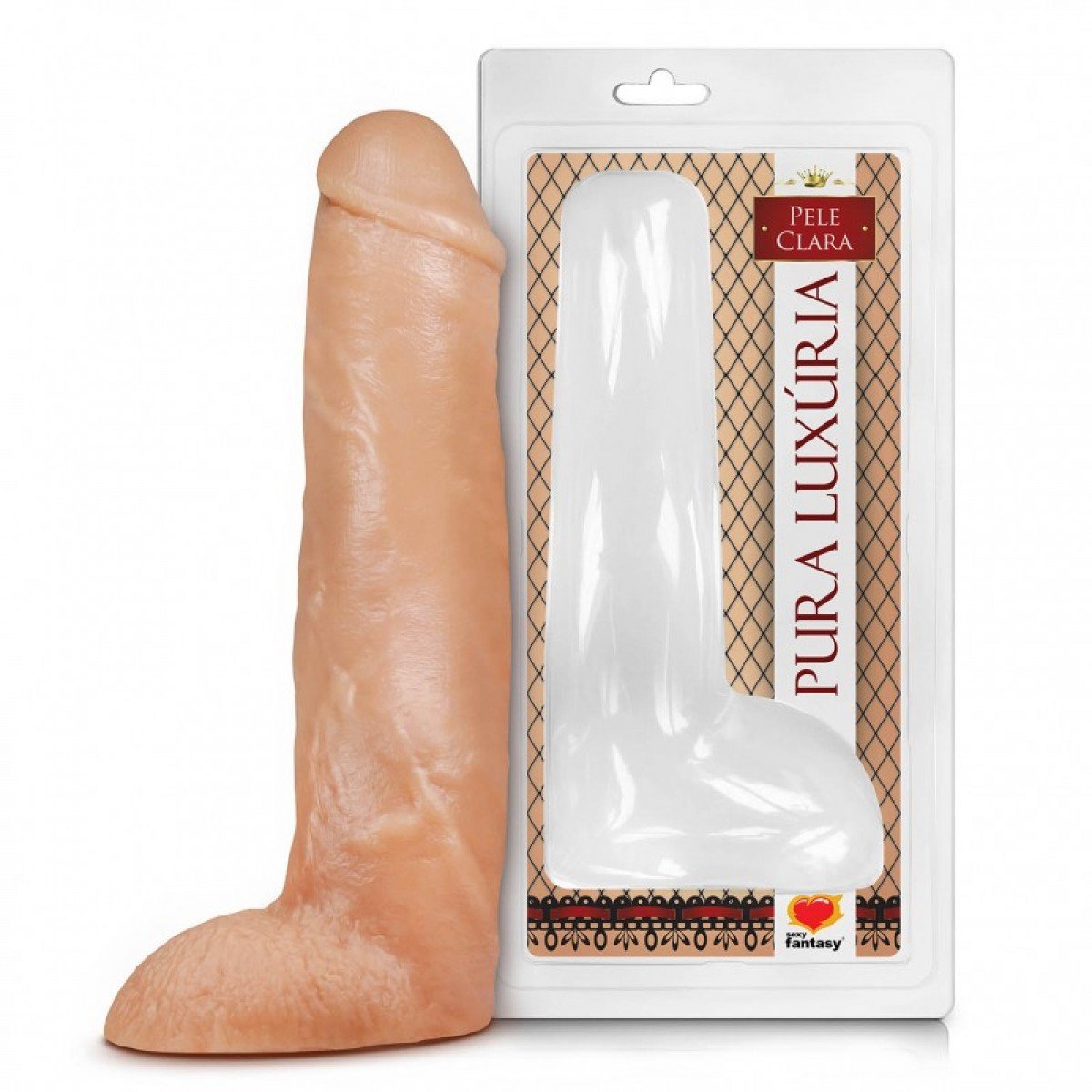 PÊNIS REALÍSTICO COM ESCROTO – 26X5,4 CM - PA023 - Chamas do Prazer Sex Shop