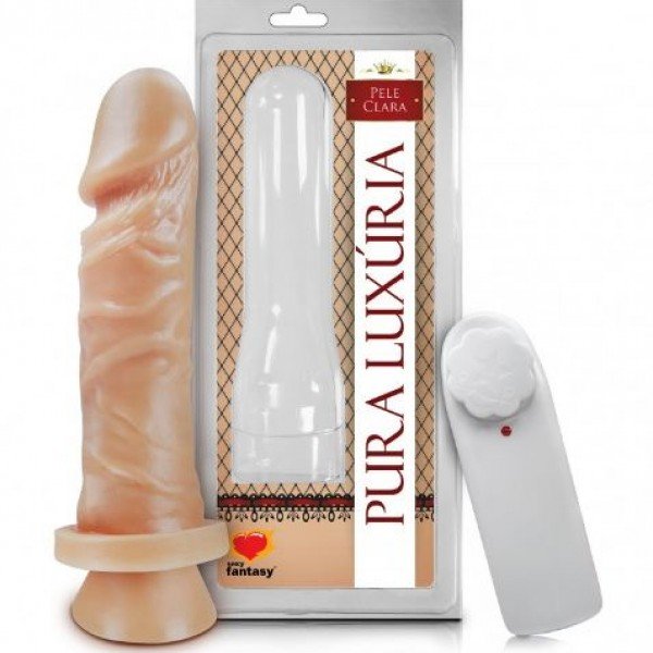 PÊNIS REALÍSTICO COM VENTOSA E VIBRO – 15,3X4CM - PV017