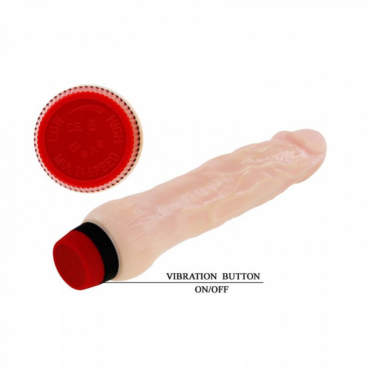 Pênis Realístico com Vibrador - 18,5 x 3,5 cm - Chamas do Prazer Sex Shop