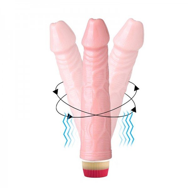 Pênis Realístico com Vibrador Rotativo à pilha - 22,5 x 4,3cm