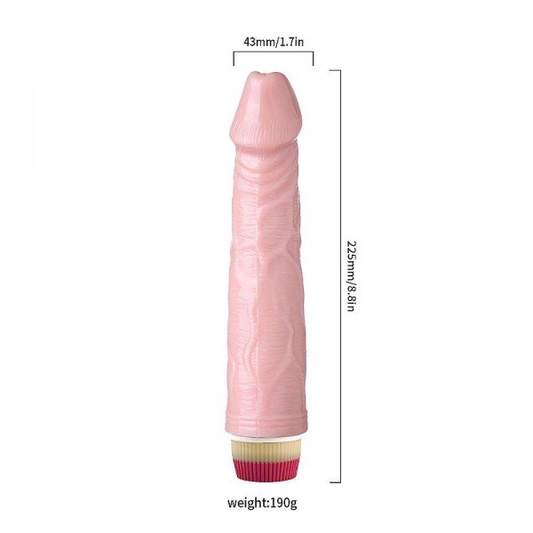 Pênis Realístico com Vibrador Rotativo à pilha - 22,5 x 4,3cm