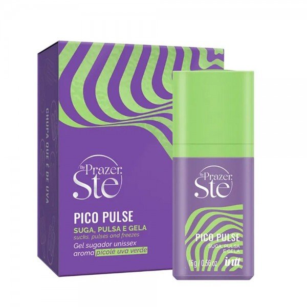 Pico Pulse Gel Sugador Unissex Suga Pulsa e Gela 16g Intt - Uva Verde