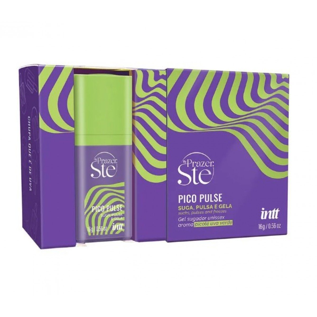 Pico Pulse Gel Sugador Unissex Suga Pulsa e Gela 16g Intt - Uva Verde Pico Pulse Gel Sugador Unissex Suga Pulsa e Gela 16g Intt - Uva Verde