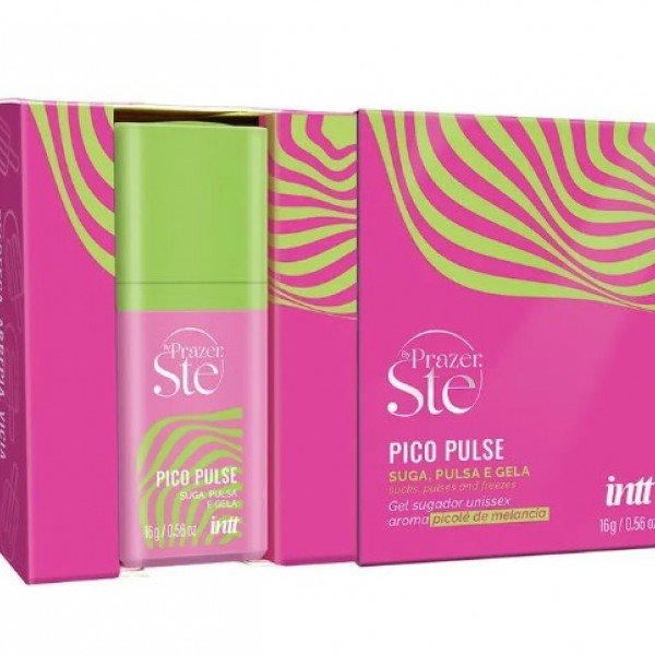Pico Pulse Gel Sugador Unissex Suga Pulsa e Gela 16g Intt - Picolé de Melancia