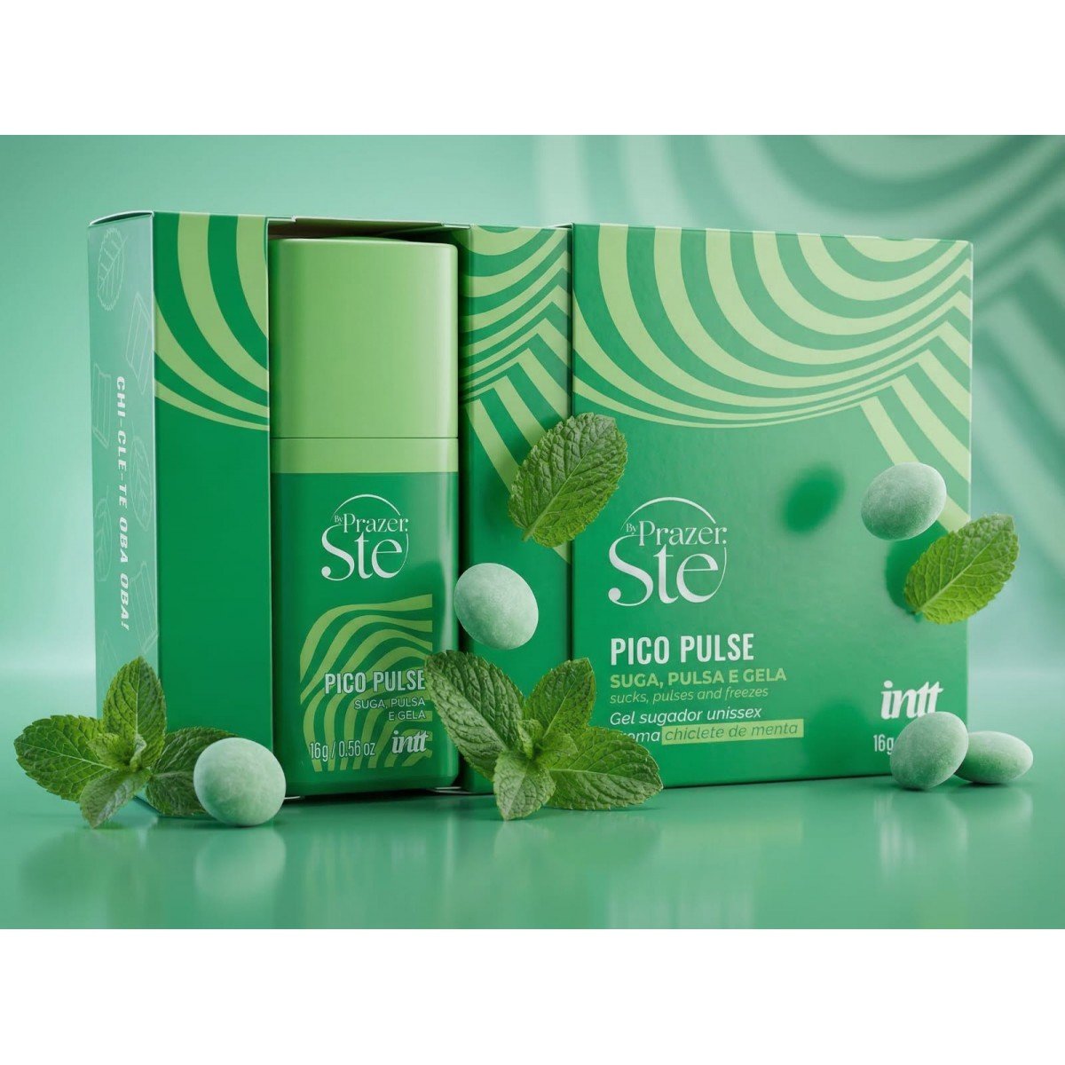 Pico Pulse Gel Sugador Unissex Suga Pulsa e Gela 16g Intt - Chiclete de Menta Pico Pulse Gel Sugador Unissex Suga Pulsa e Gela 16g Intt - Chiclete de Menta