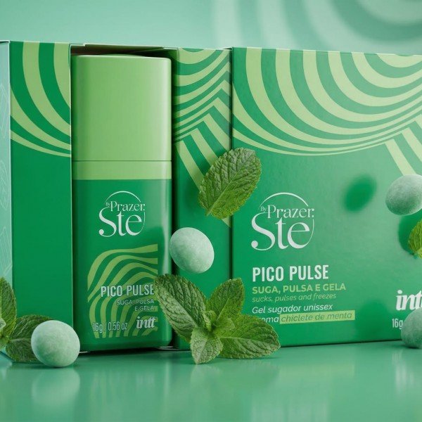 Pico Pulse Gel Sugador Unissex Suga Pulsa e Gela 16g Intt - Chiclete de Menta