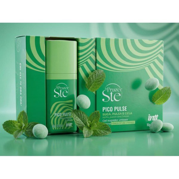 Pico Pulse Gel Sugador Unissex Suga Pulsa e Gela 16g Intt - Chiclete de Menta
