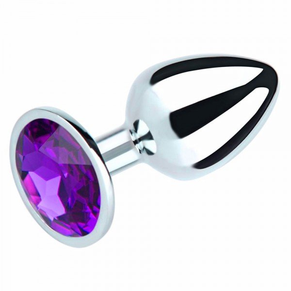 PLUG ANAL DE METAL COM PEDRA - Tamanho G