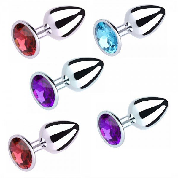 PLUG ANAL DE METAL COM PEDRA  - Tamanho M PLUG ANAL DE METAL COM PEDRA  - Tamanho M