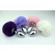 Plug Anal em Aço Pompom de Coelho - ROXO - Chamas do Prazer Sex Shop Plug Anal em Aço Pompom de Coelho - ROXO - Chamas do Prazer Sex Shop
