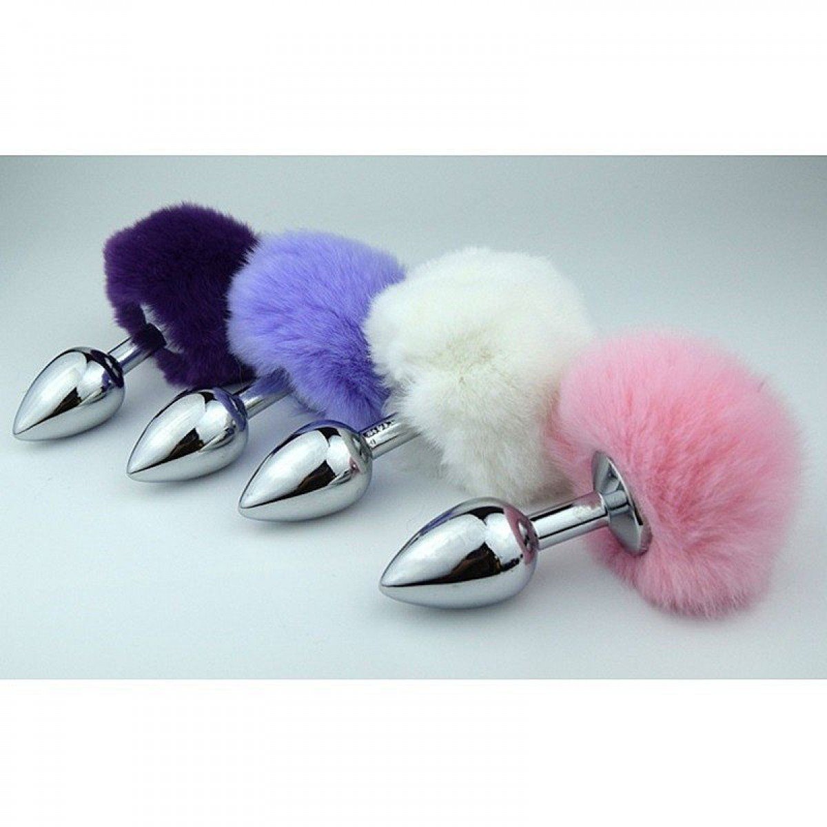 Plug Anal em Aço Pompom de Coelho - ROXO - Chamas do Prazer Sex Shop Plug Anal em Aço Pompom de Coelho - ROXO - Chamas do Prazer Sex Shop