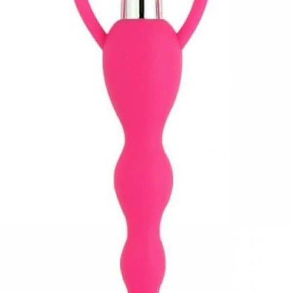 PLUG ANAL EM SILICONE COM VIBRO LIGA E DESLIGA - CORES SORTIDAS