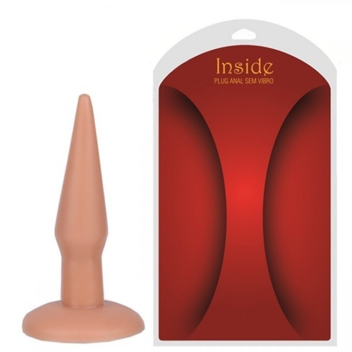 Plug Anal Pequeno cônico na cor Pele - 10,5 x 2,2 cm - Chamas do Prazer Sex Shop