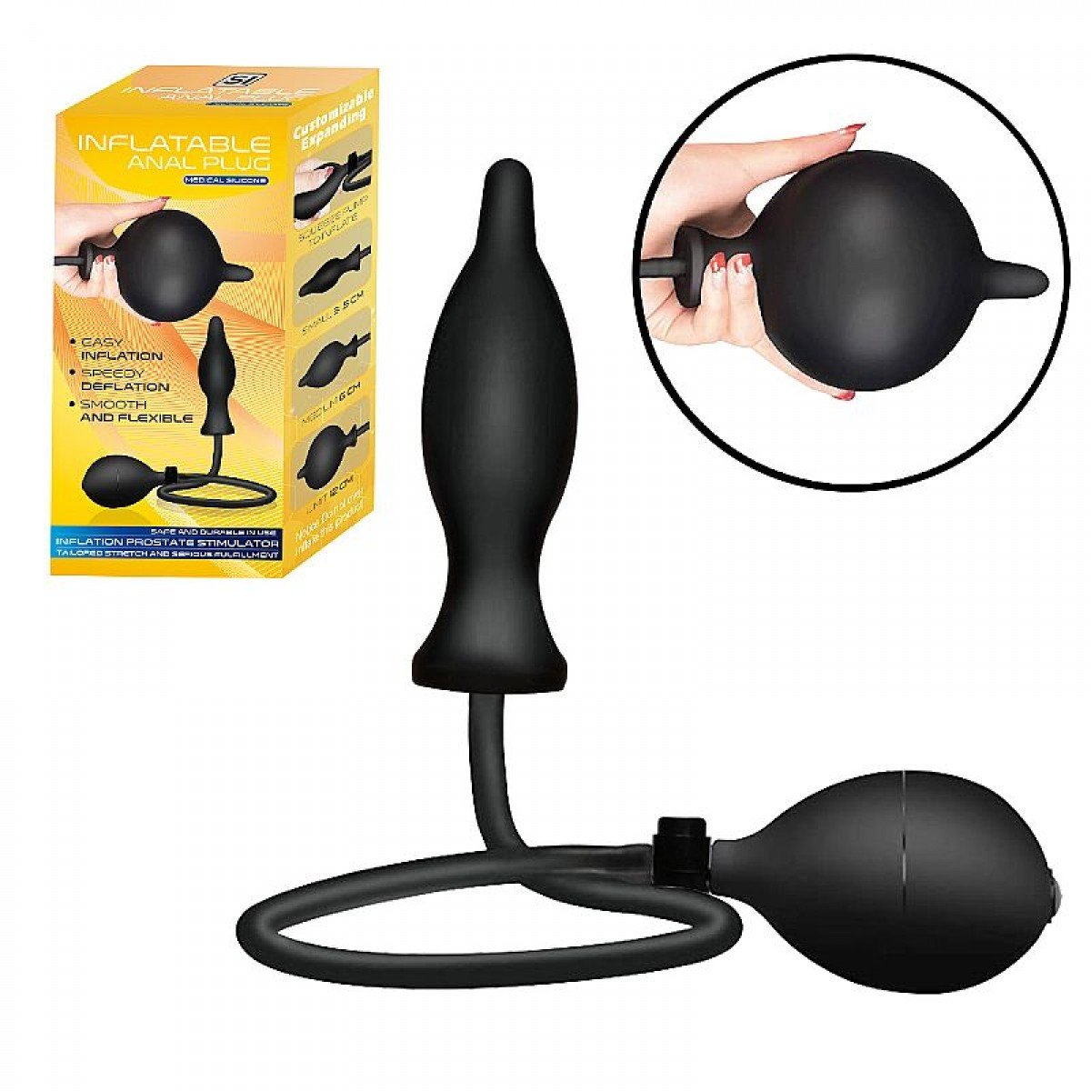 Plug Anal Inflável - 11,5 cm x 3,5 cm - SI Plug Anal Inflável - 11,5 cm x 3,5 cm - SI
