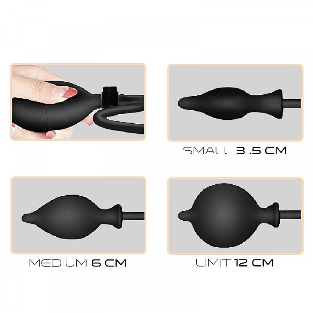 Plug Anal Inflável - 11,5 cm x 3,5 cm - SI Plug Anal Inflável - 11,5 cm x 3,5 cm - SI