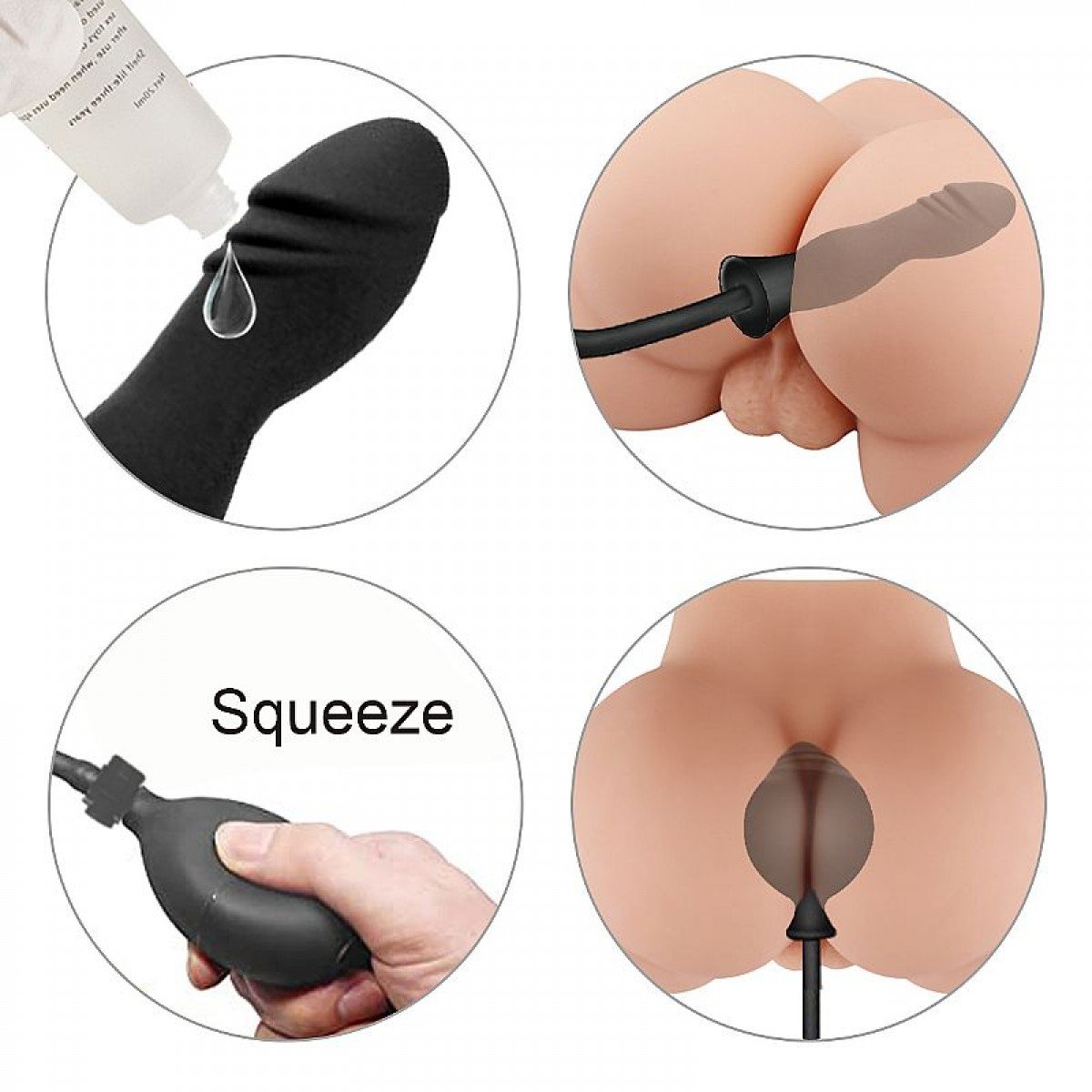 Plug Anal Inflável - 15,4 cm x 3,8 cm - SI Plug Anal Inflável - 15,4 cm x 3,8 cm - SI