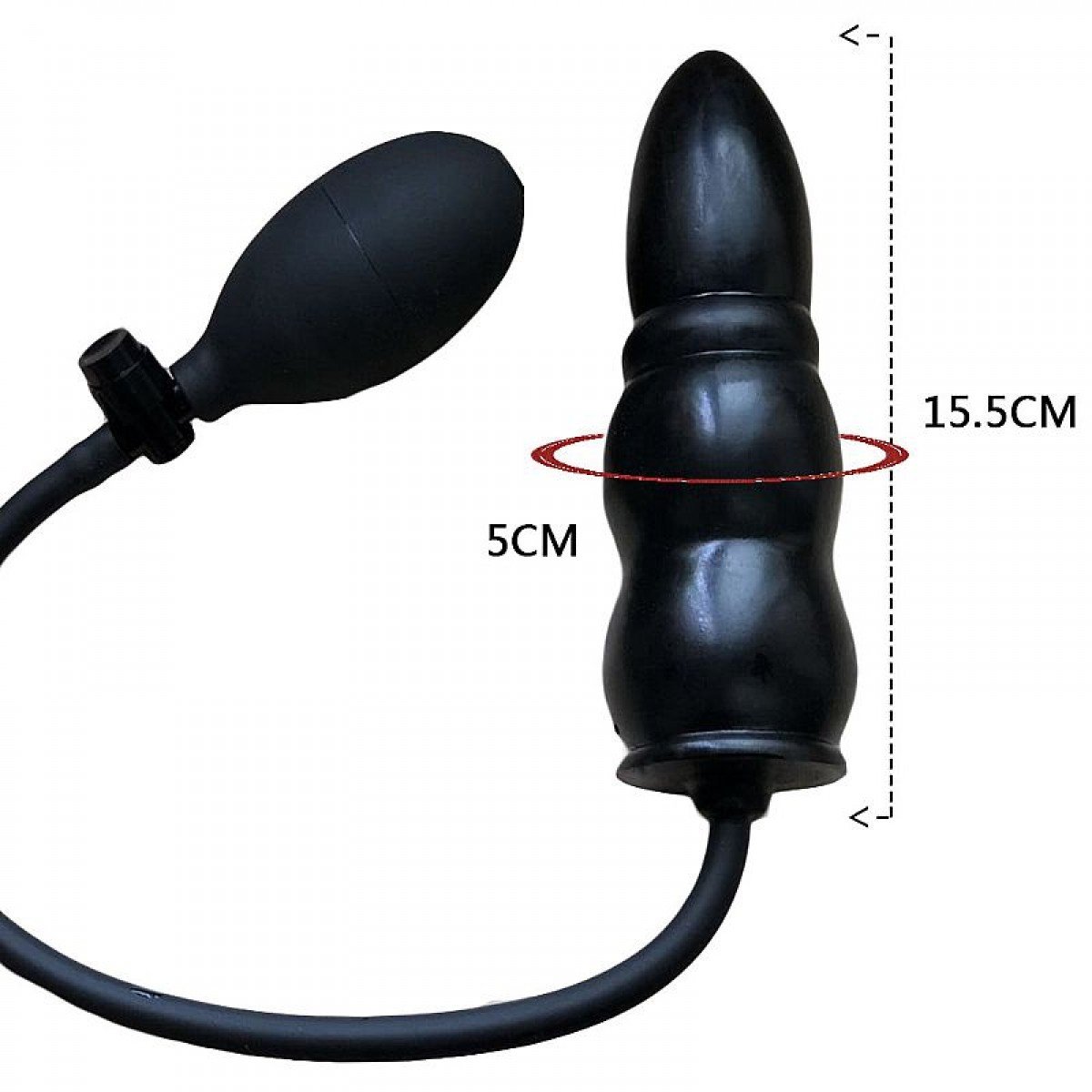 Plug Anal Escalonado - Silicone Inflável - 15.5 X 5.0 - SI