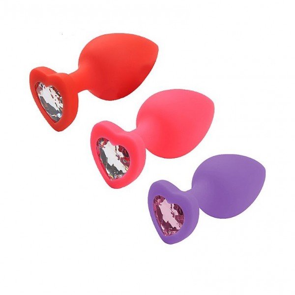 Plug Anal de Coração em Silicone - Tamanho M - SI