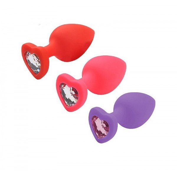 Plug Anal de Coração em Silicone - Tamanho M - SI