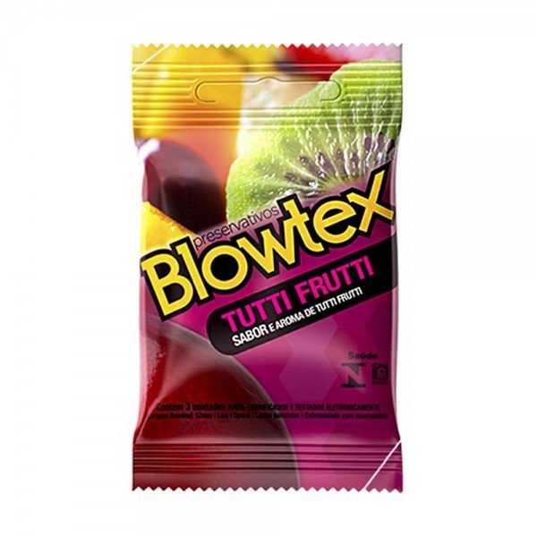 PRESERVATIVO COM SABOR E AROMA BLOWTEX - TUTTI FRUTTI