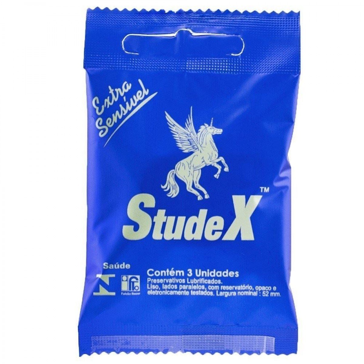 PRESERVATIVO TRADICIONAL COM 3 UNIDADES STUDEX - EXTRA SENSIVEL - Chamas do Prazer Sex Shop