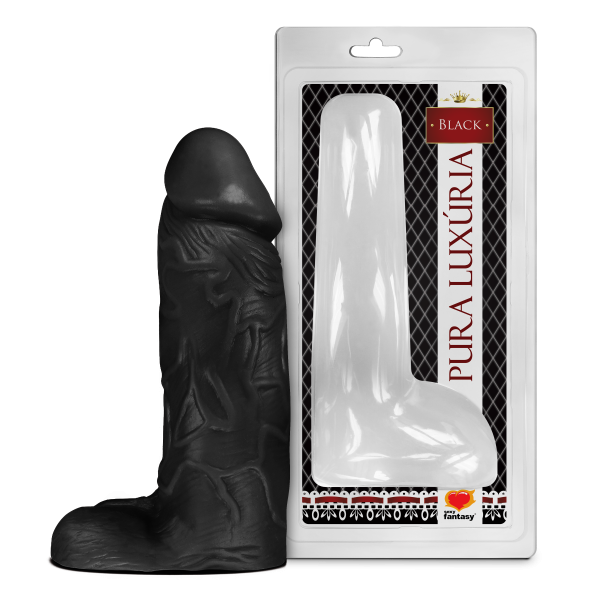PRÓTESE MACIÇA COM ESCROTO PRETA - 23,2 X 7,5CM SEXY FANTASY - PAP022 PRÓTESE MACIÇA COM ESCROTO PRETA - 23,2 X 7,5CM SEXY FANTASY - PAP022
