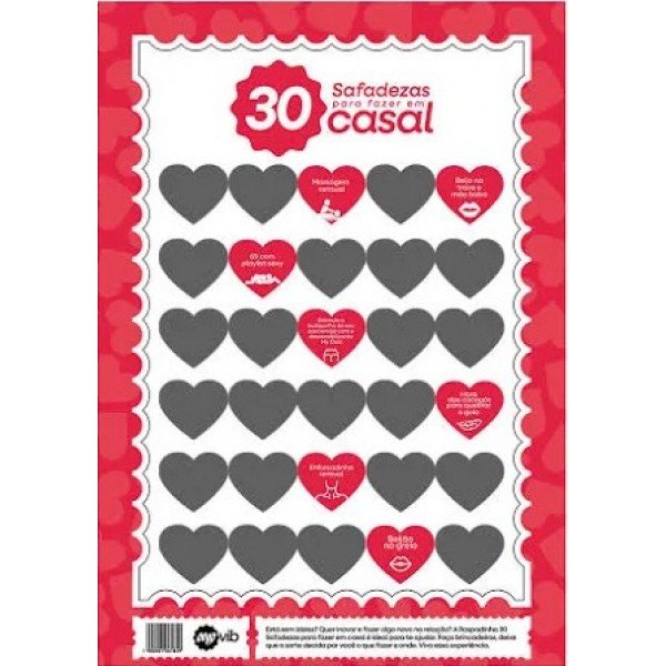Raspadinha 30 Safadezas para Fazer em Casal  Tamanho  60X45CM 