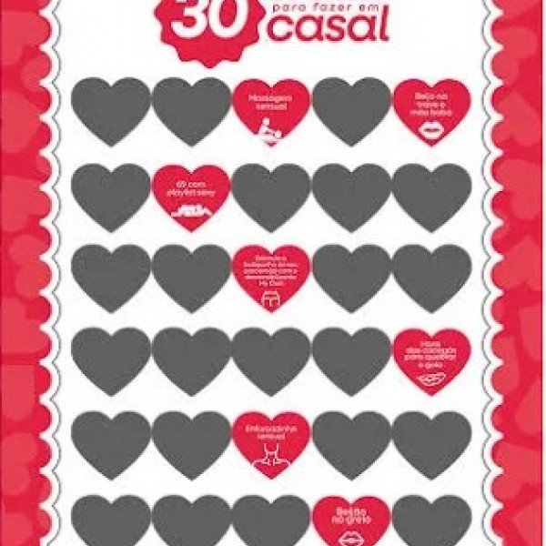 Raspadinha 30 Safadezas para Fazer em Casal  Tamanho  60X45CM 