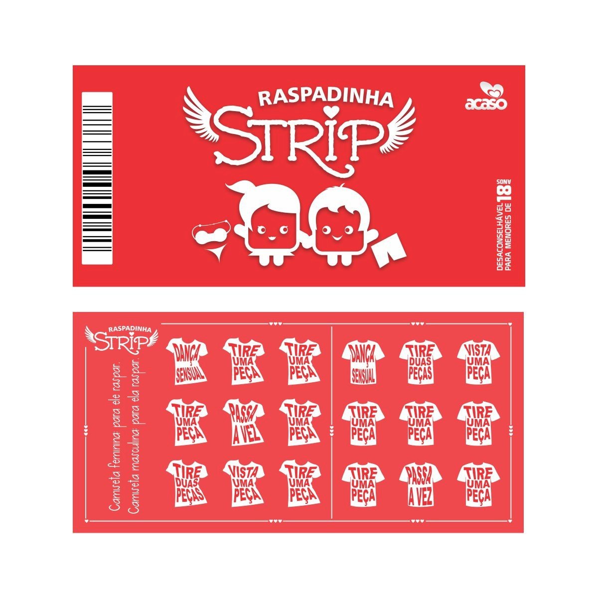 RASPADINHA UNIDADE  - STRIP - Chamas do Prazer Sex Shop