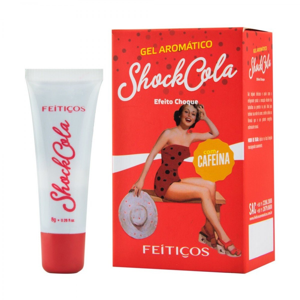 SHOCK COLA GEL EXCITANTE COM CAFEÍNA 8GR FEITIÇOS - Chamas do Prazer Sex Shop