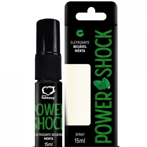 SPRAY POWER SHOCK GEL ELETRIZANTE BEIJÁVEL 15ML SEXY FANTASY - MENTA