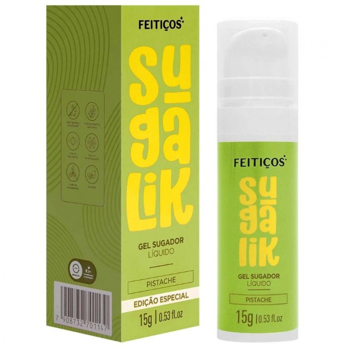 Sugalik Sugador Pulsador Líquido 15G Feitiços - Pistache Sugalik Sugador Pulsador Líquido 15G Feitiços - Pistache