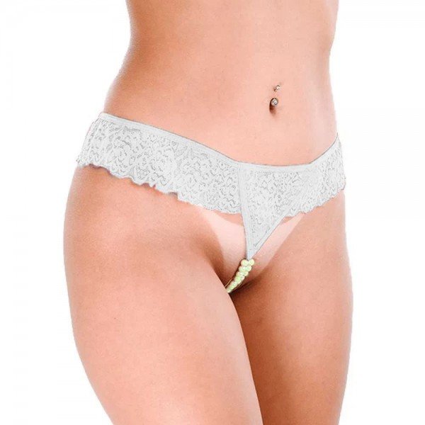TANGA TAILANDÊSA COM PÉROLAS FLUORESCENTE BRILHA NO ESCURO PATITEX - BRANCA - TAM P TANGA TAILANDÊSA COM PÉROLAS FLUORESCENTE BRILHA NO ESCURO PATITEX - BRANCA - TAM P