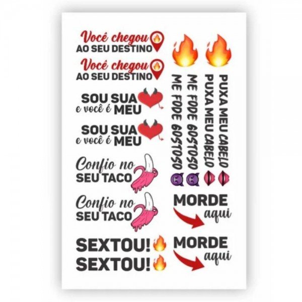 TATUAGEM ÉROTICA FRASE OUSADAS ADESIVA TATUAGEM ÉROTICA FRASE OUSADAS ADESIVA