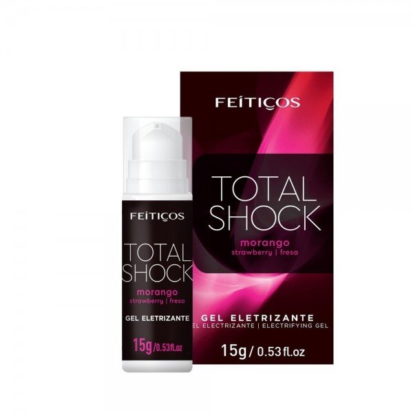 TOTAL SHOCK GEL ELETRIZANTE BEIJÁVEL 15G FEITIÇOS - MORANGO TOTAL SHOCK GEL ELETRIZANTE BEIJÁVEL 15G FEITIÇOS - MORANGO
